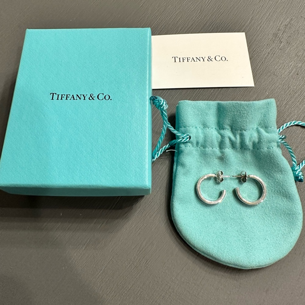 Tiffany & Co Small Silver Hoops